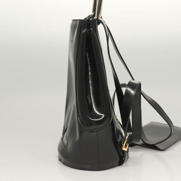 Salvatore Ferragamo Gancini Patent Leather Black Patent_Leather Backpack Bag main image 10